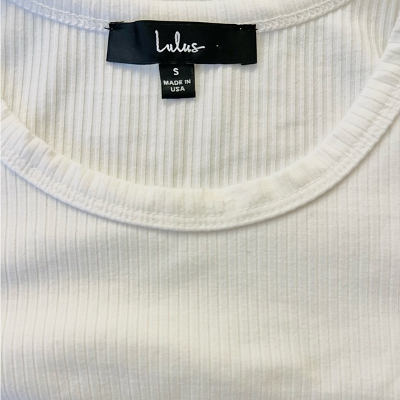 New - Lulus Women's White Ribbed Sleeveless Cutout Bodysuit. Size Small. - Picture 3 of 5